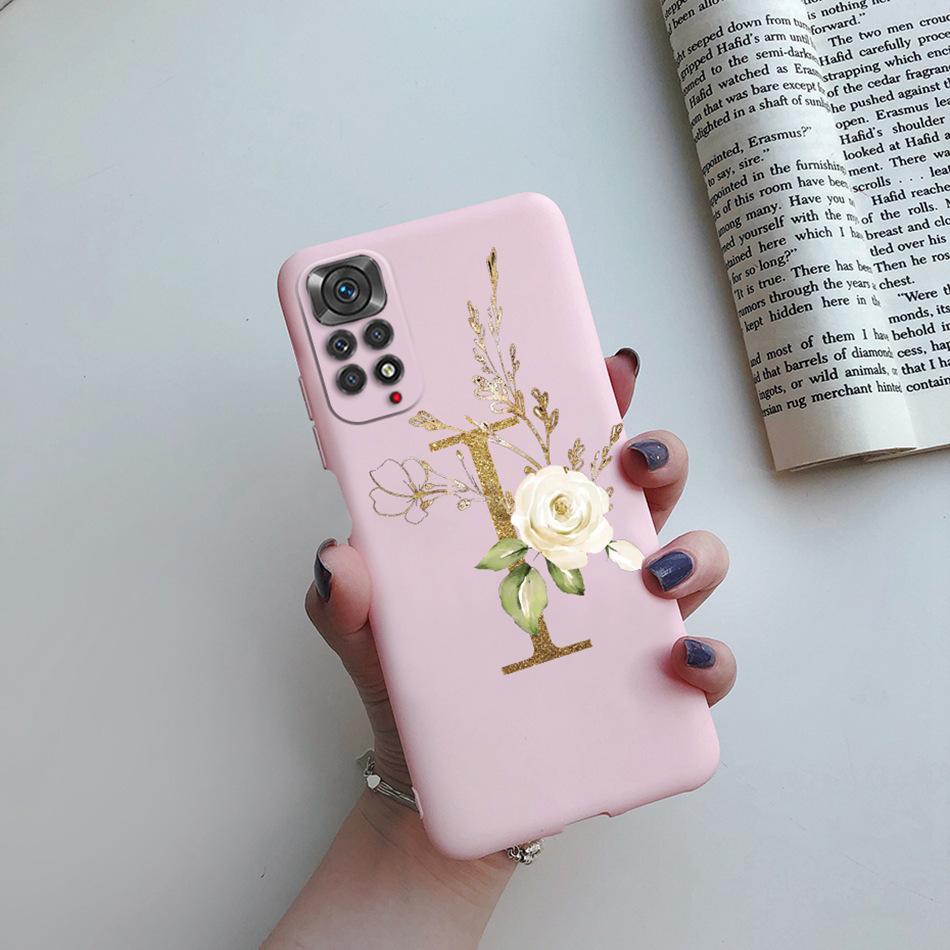 For Xiaomi Redmi Note 11 Pro Case Luxury Custom Name Letter Alphabet Phone Case For Xiaomi Redmi Note 11 11S Note11 Pro 5G Cover