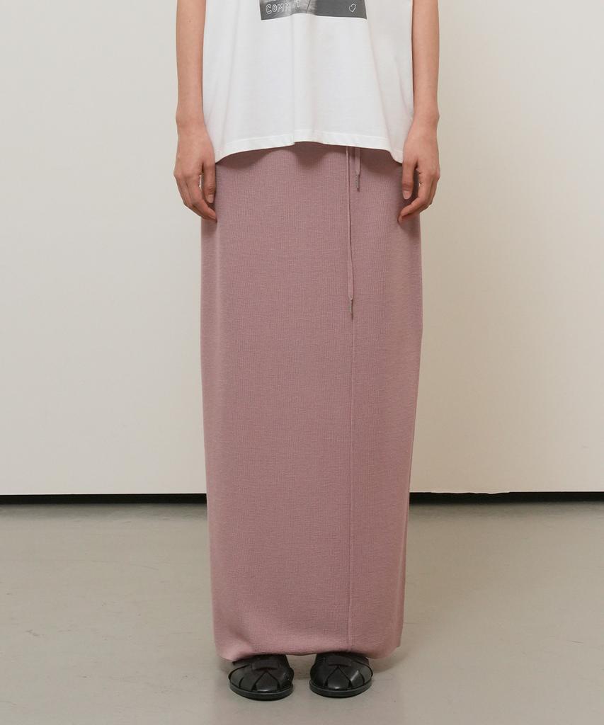 General Idea Maxi Elastic Knit Skirt [Ash Pink] / Gf2Lsk518
