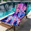 Prosop de Plajă cu Imprimeu Vânătorii de Demoni KPop, Prosop de Plajă Versatil, Ușor, Absorbant pentru Piscină, Surf, Yoga, Baie, Cadou Perfect de Ziua de Naștere, Sărbători