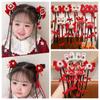 Wig Red Bow Hair Clip Lion Dance New Year Headwear Fairy Wig Hairpin Girls