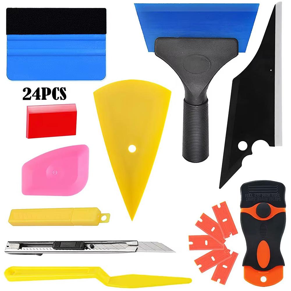 Car Window Tinting Tool Kit: Felt Squeegee & Scraper Set