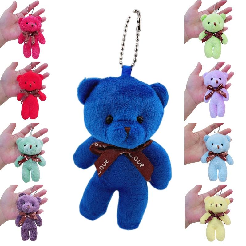 Animal Shaped Pp Cotton Stuffed Teddy Bear Keychain