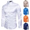 Boombooms Tops Herren Mode Persönlichkeit Casual Slim Langarm Shirt Top Bluse
