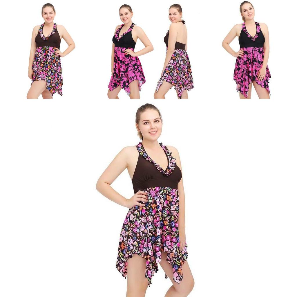 Stylish New Women Sexy Fashion Plus Size Floral High Waist Swimsuit Dress For Elegant Swim Days