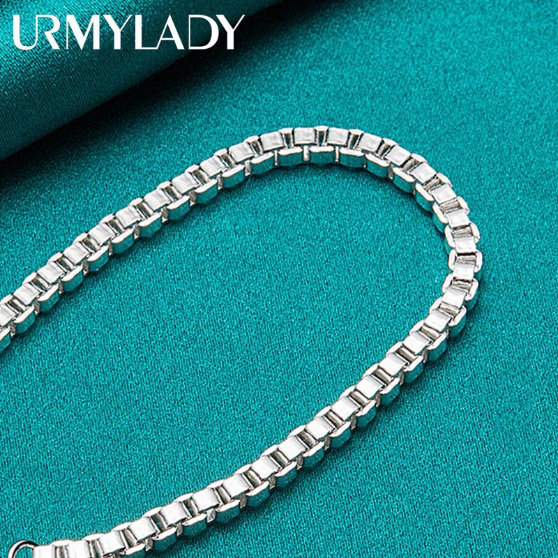 925 Sterling Silver 3mm Chain Bracelet For Women Men Wedding Party Fashion Jewelry