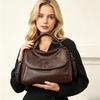 Vintage měkká kožená kabelka pro ženy Malá kapacita Vícekapesní tote taška 3-pásmová konvertibilní taška přes rameno/crossbody Ležérní denní dojížděcí hobo taška