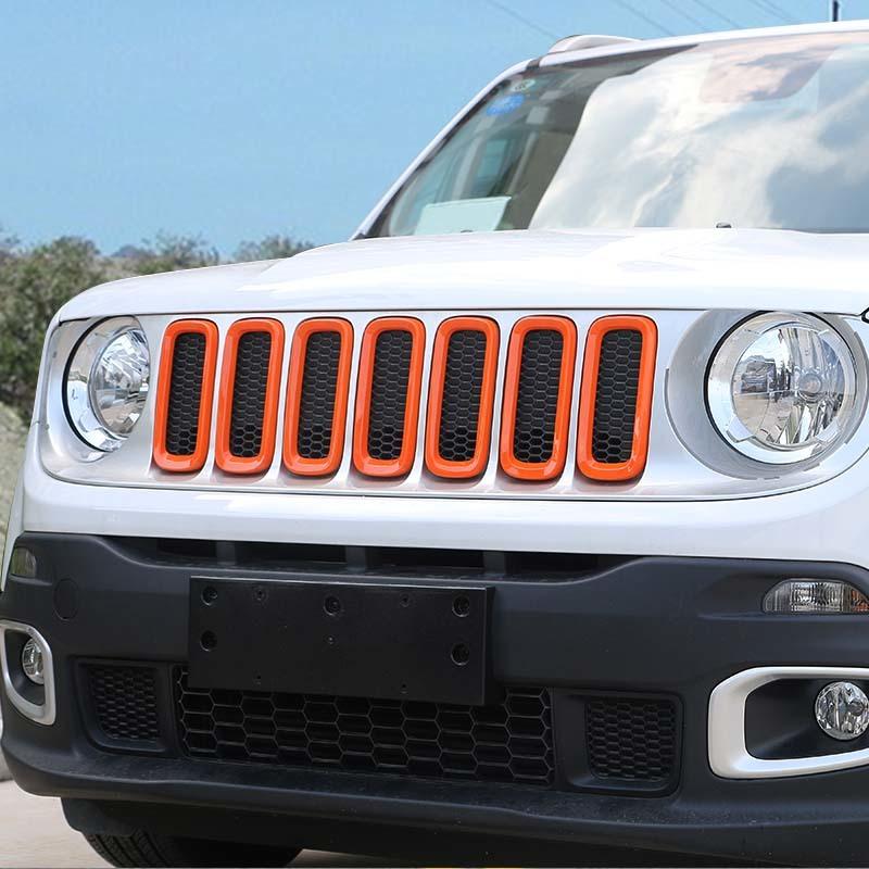 ABS Car Grille Cover Decoration Stickers For Jeep Renegade 2016  Up Car Exterior Accessories
