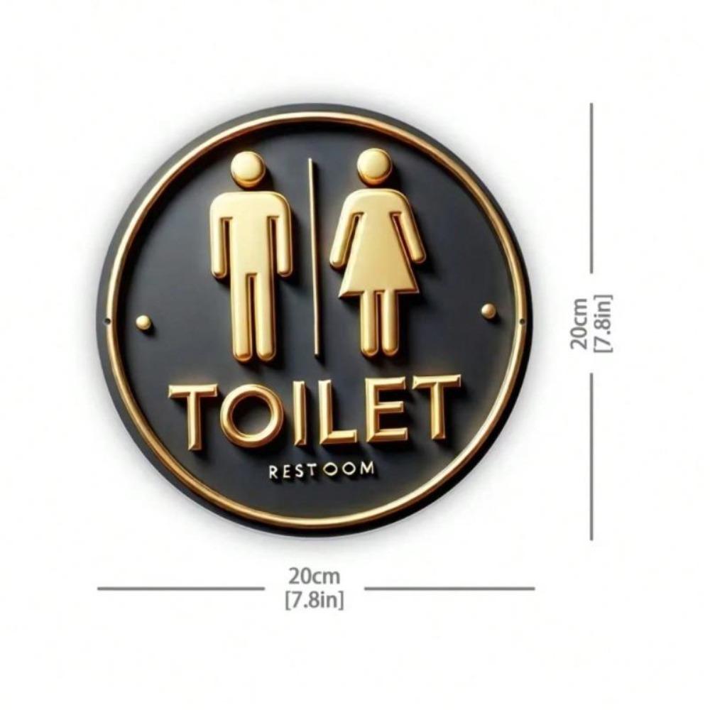 Rustic Farmhouse Toilet Metal Sign Black Gold Bathroom Decor Wall Plaque