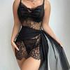 Size Breathable Sleeveless Lace Sexy Charming Suspender Mesh Skirt Women's Sex Nightdress Set