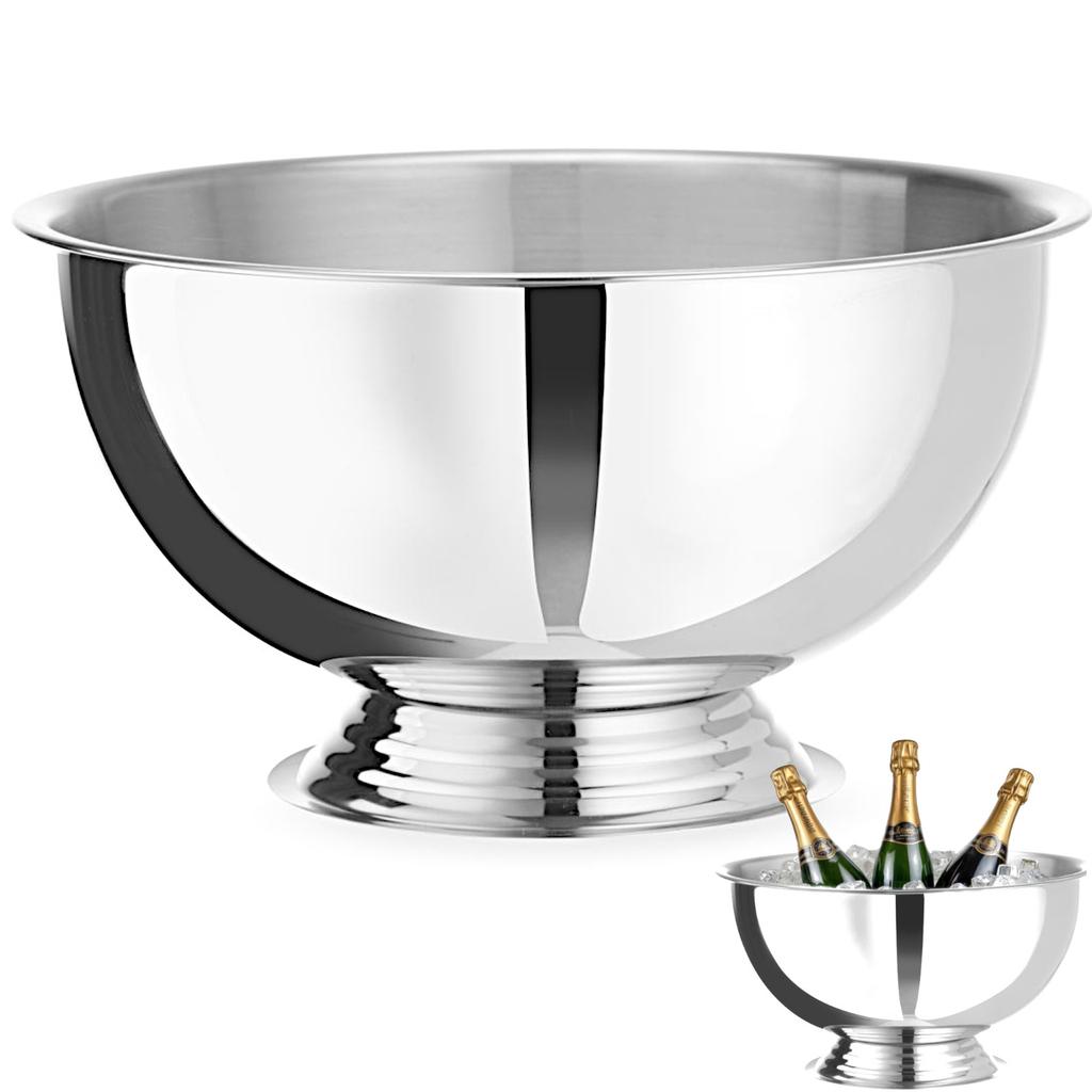 Stålskål för champagne och punsch 13 l diam. 393x214 mm - silver