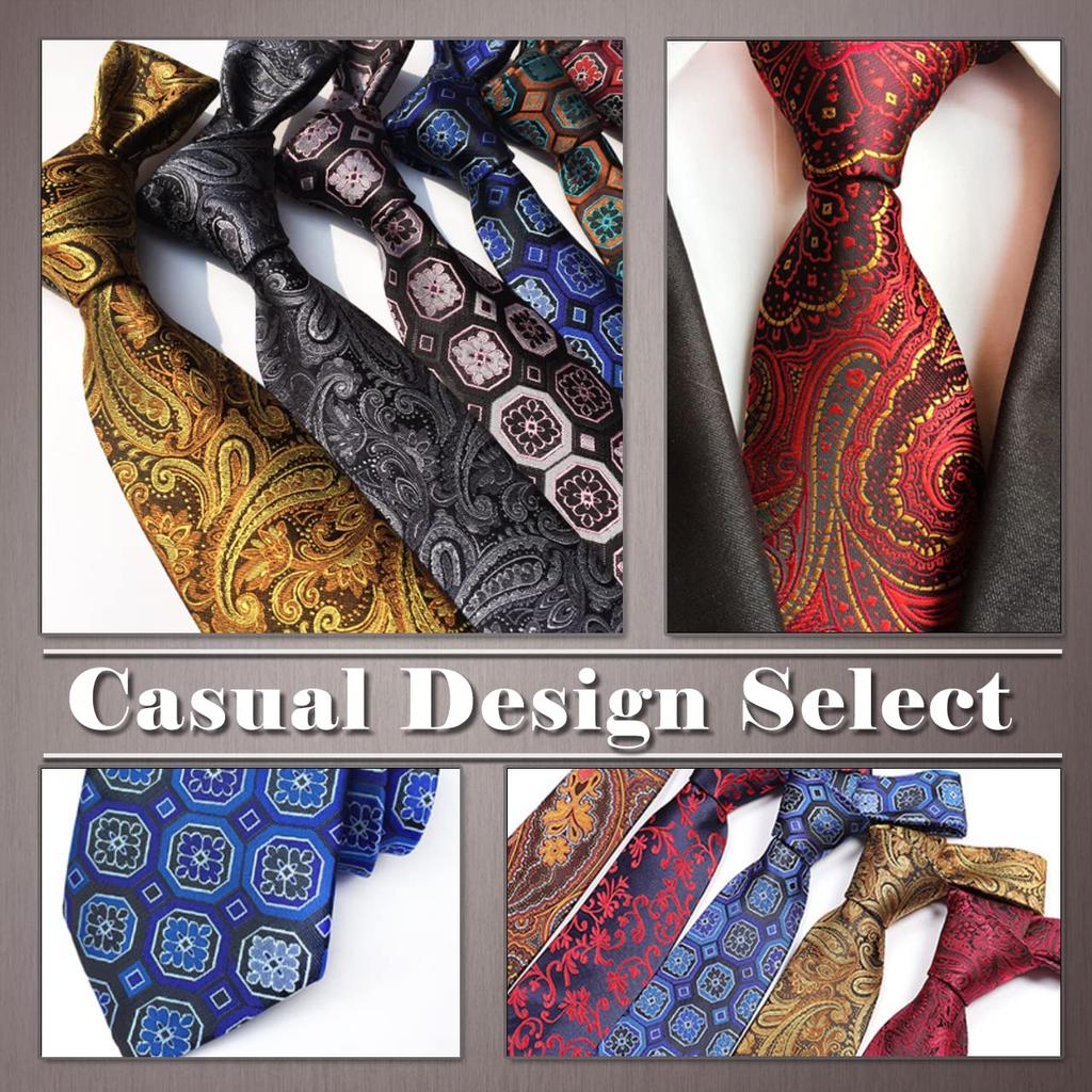 ONE LIMITATION Paisley Pattern Casual Tie, Stylish Suit Business Men's NK001 (1. Brown)
