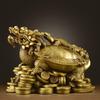 Drachenschildkröte Longui Eltern und Kind mit Fünf-Kaiser-Münze Kupfer Messing Feng Shui Waren Ornament Glück Glück Glück Glück Glück Glück Geschäft
