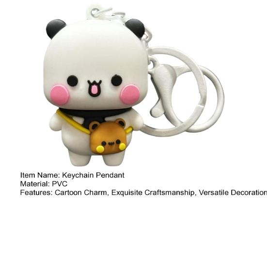 1/2Pcs PVC Keychain Pendant Fade-Resistant Fine Craftsmanship Cartoon Shape Keyring Bags Phones Cars Versatile Decoration