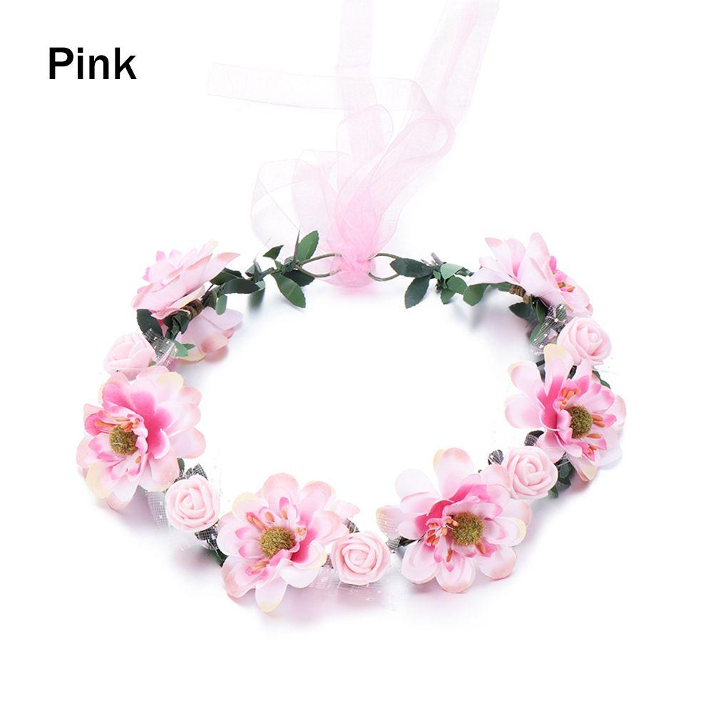 Wedding Accessories Flowers Leaves Headbands Rose Flower Crown Bridal Halo Headpiece Girls Floral Wreath Bohemia Garland