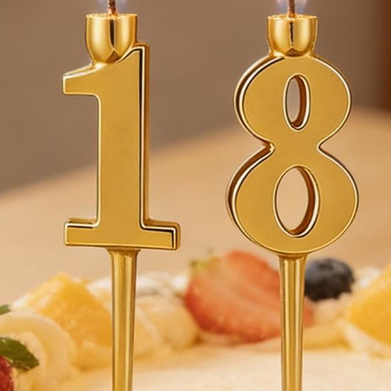 Lot de 10 Porte-Bougies d'Anniversaire Réutilisables Chiffres Porte-Bougies Numériques pour Gâteau d'Anniversaire