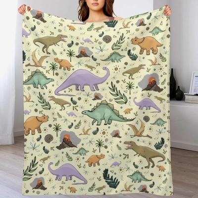 Dinosaurs Throw Blanket All Season Lightweight Soft Blanket for Bed
