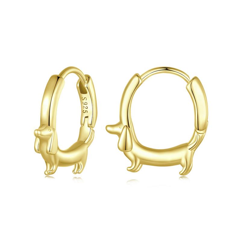 Snake Dog Cat Ear Buckles Women 925 Silver Dachshund Hoop Earrings Girl Party Birthday Gift Minimalism Jewelry