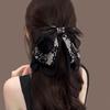 Elegante Vielseitige Chiffon Blumenmuster Schleife Pferdeschwanz Clip Kopfschmuck Für Frauen Mädchen Süße Schleife Band Haarspange Haaraccessoires