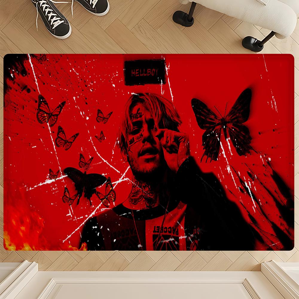 Alfombrilla de Suelo Rectangular Antideslizante Suave para el Hogar Badmat Puerta Principal Interior Exterior Alfombrilla Decorativa de Hotel Rapper Lil P-Peep