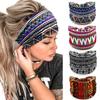Böhmisches Afrikanisches Ethno-Muster Knoten Stirnband für Yoga – Breites Elastisches Damen Haaraccessoire