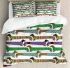 Dachshund Soft Duvet Cover Set Carton Pupy Ultra Soft Breathable Warm Comforter Cover featuring Ziper Adult Peoples plus Children Kids Dog Quen King