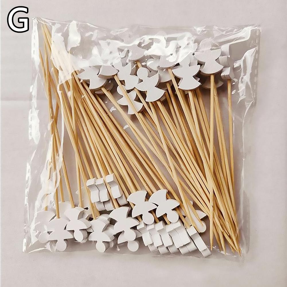 50/100 pièces Brochettes de Noël en bambou, pics à cocktail, décorations pour cupcakes, cure-dents jetables pour desserts et fruits, articles de fête