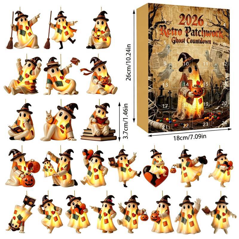 Halloween Ghost Patch Acrylic Hanging Calendar Countdown Toy For Kids And Family Fun
