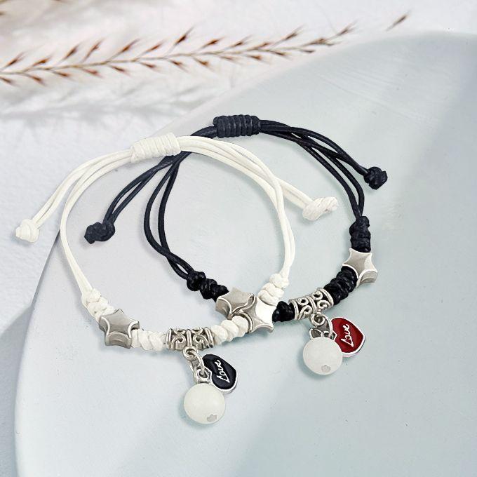 2 stuks/set Lichte Hartjes Armbanden voor Koppels