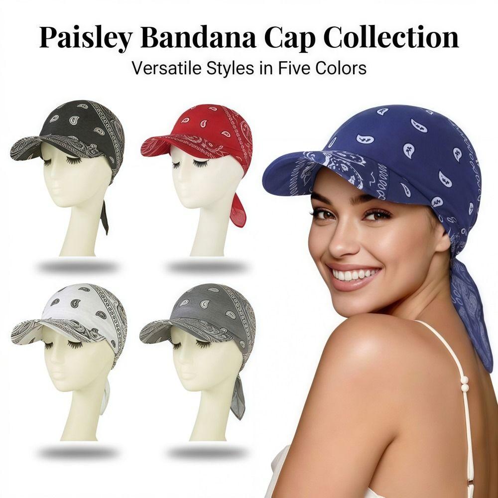Fashion Wide Brim Baseball Caps Head Scarf Pre-Tied Breathable Sun Visor Turban Lightweight Bandana Scarf Cap Women Outdoor