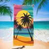 Vintage Sunset Palm Tree Print Beach Towel Microfiber Sand Proof Pool Towel Summer Swim Outdoor Picnic Seaside Holiday Supply