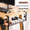 Punch-Free Under-Desk Adjustable Wire Storage Rack
