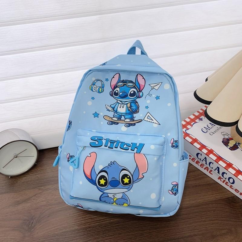 Disney Stitch Cartoon Backpack For Toddlers Large Capacity Kids School Bag With Breathable Design