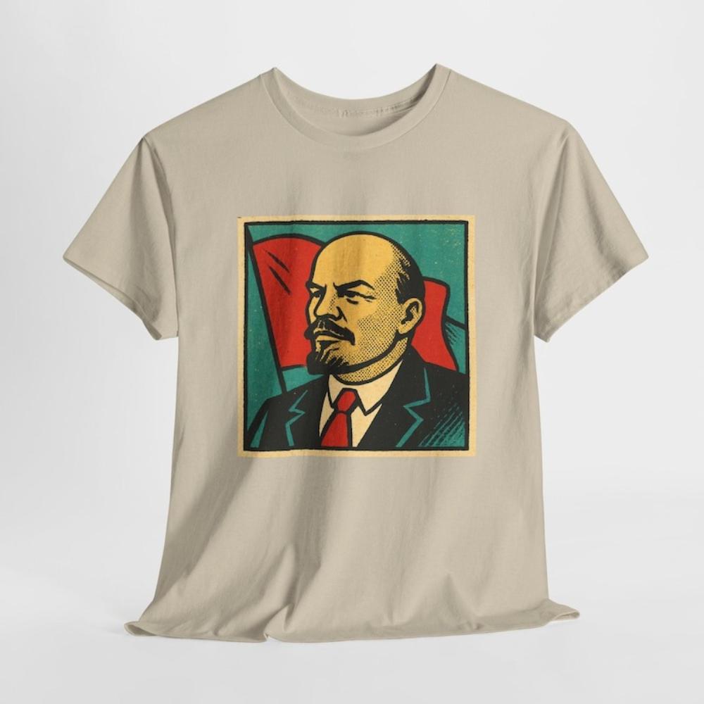 Retro Vintage Revolutionary Printed Tshirt Vladimir Lenin Comic T Shirt Women Unisex Socialist Icon Shortsleev Casual Camisetas
