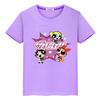 T Shirt for Kids Powerpuff Girls Print Tee 100%Cotton Anime Short Kawaii Tops Pride Tshirt Y2k Boy Girl Clothes