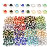 10pcs/lot Color Heart Crystal Charms Stainless Steel Edged Pendants for DIY Necklace Earring Bracelet Jewelry Making Accessories