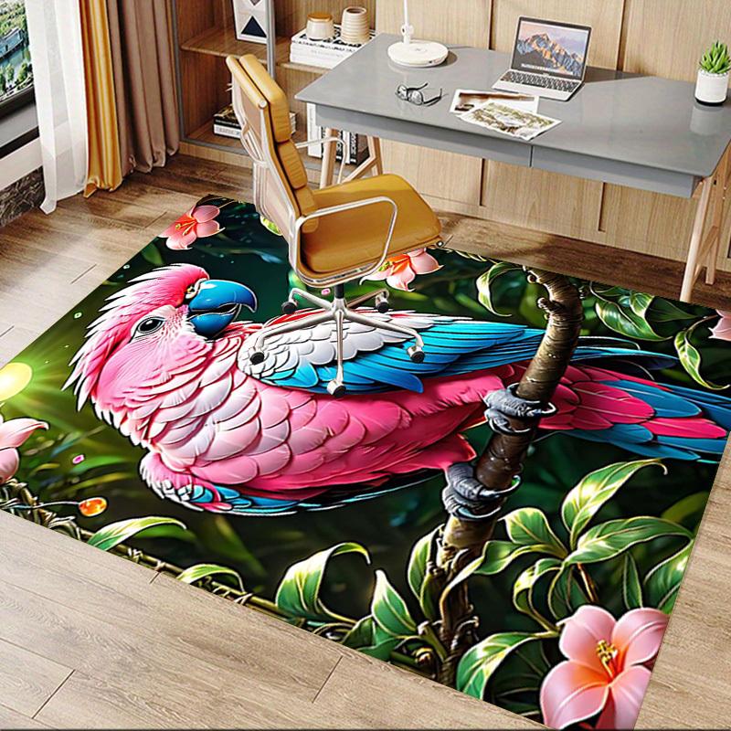 1PC Parrot, Jungle Extra Large Non Slip Floor Carpet, Office, Family, Studio Large Area Rug Indoor Rugs, Bold Statement Piece