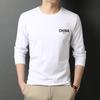 T-shirt décontracté à manches longues et col rond imprimé pour homme, tendance automne/hiver.