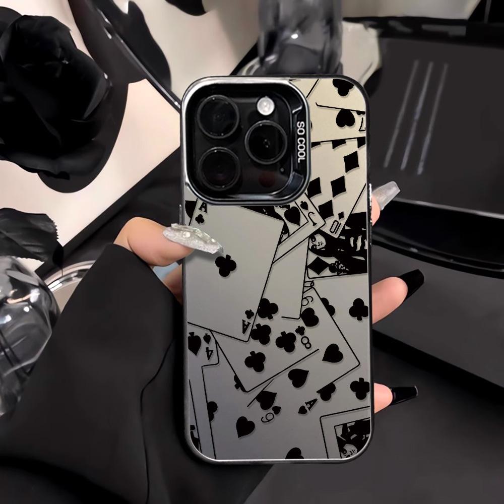 Applicable to iPhone17Pro Max creative playing card mobile phone protective case Apple 15 niche 16 large holes advanced