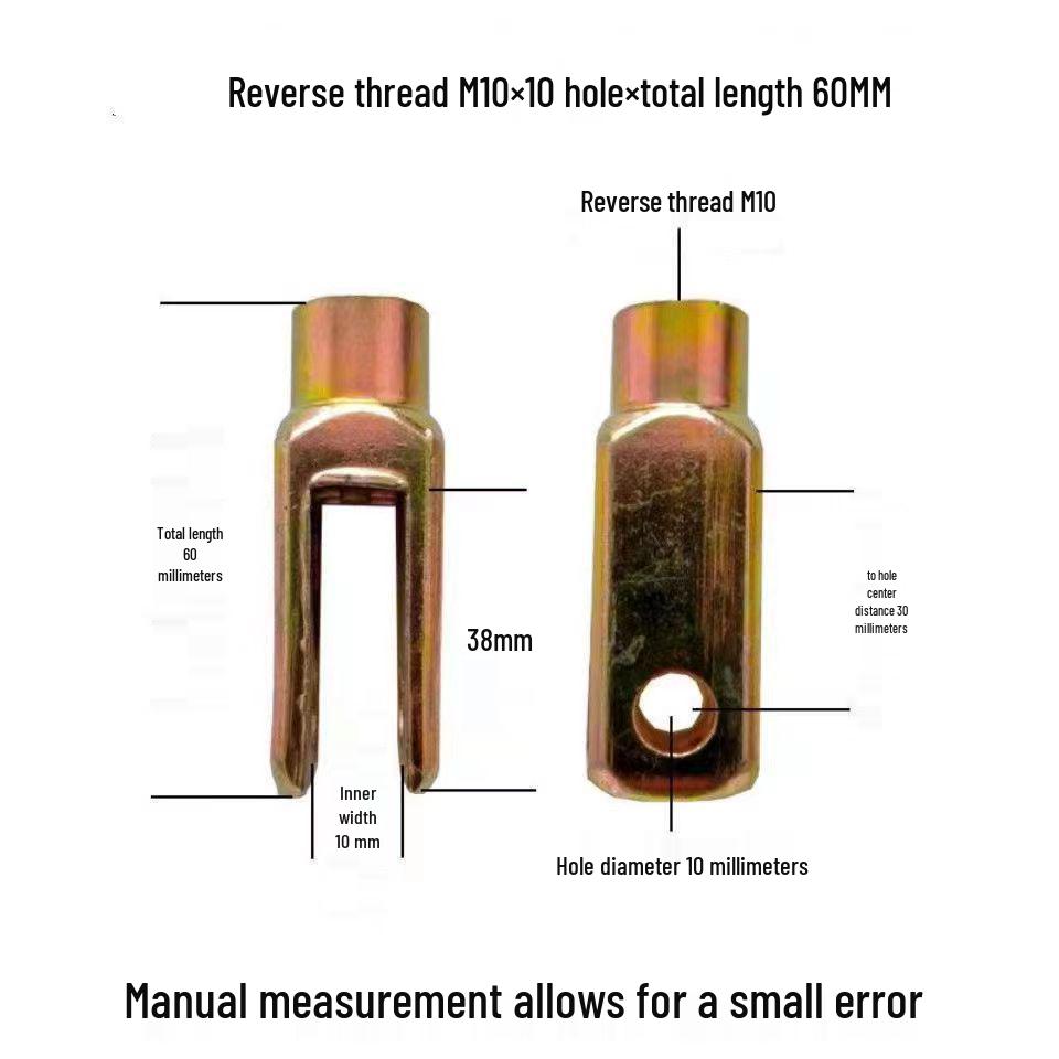 Galvanized Tractor Brake Pull Rod U-Shaped Forged Steel Fork with Forward and Reverse Thread