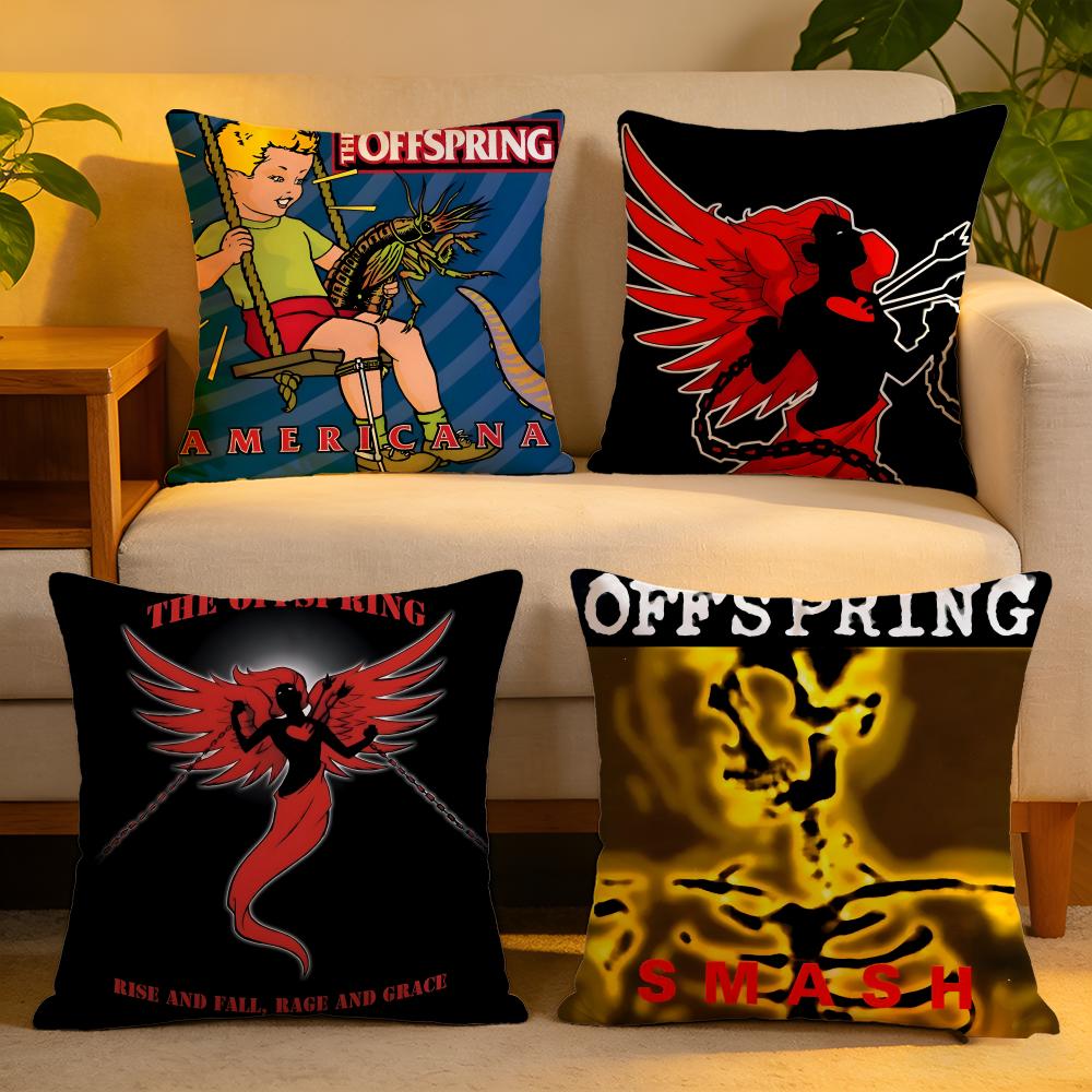 Cushion Cover Linen SkinFriendly Soft Decorative Case for Sofa Home Decor The Offspring Band Pillow Cover