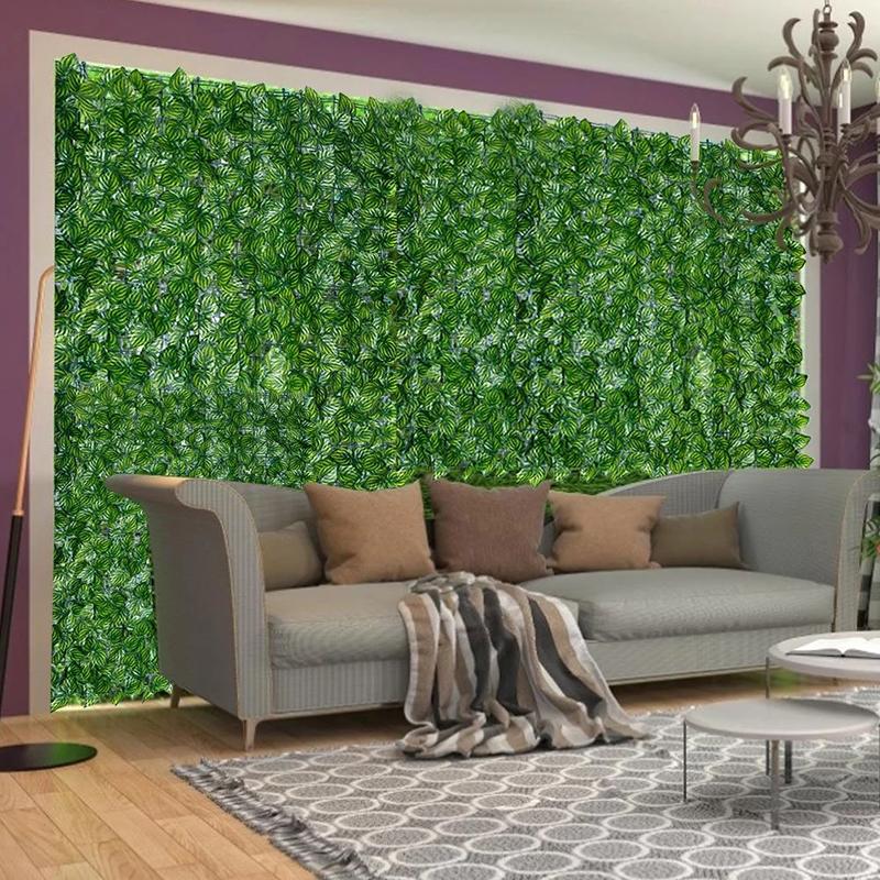 Artificial Leaf Patio Decoration Faux Ivy Vine Leaf Fence Net Greenery Panel Green Wall Fence