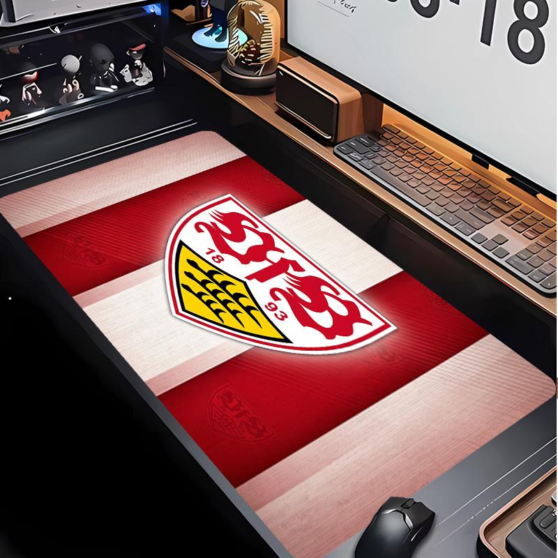 משטח עכבר עם דוגמת כדורגל של VfB Stuttgart לא?משטח עכבר גיימינג מגומי נגד החלקה לשולחן משרד בית
