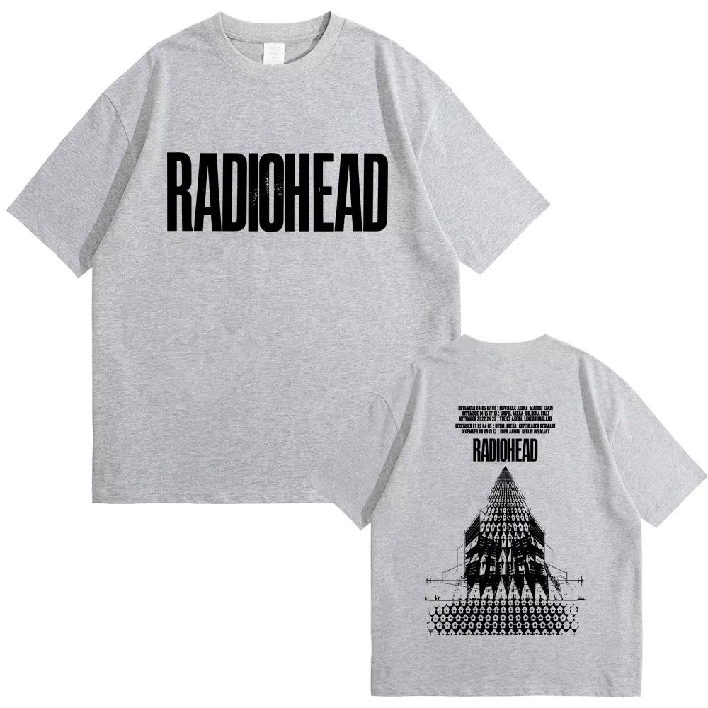 Radiohead Return To The Road European Tour T-shirt Men's Rock Vintage T Shirt women Gothic Oversized T-shirts