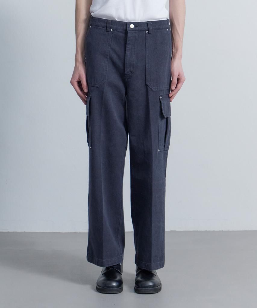 Tonilolenseu Cation Fatigue Wide Cargo Pants Washed Black
