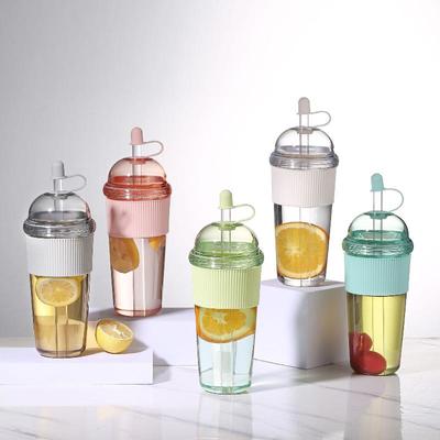 630ML Large Capacity Household Juice Cup Straw Milk Cup Coffee Milk Tea Cup Ins Feng Shui Cup Office Worker Juice Cup