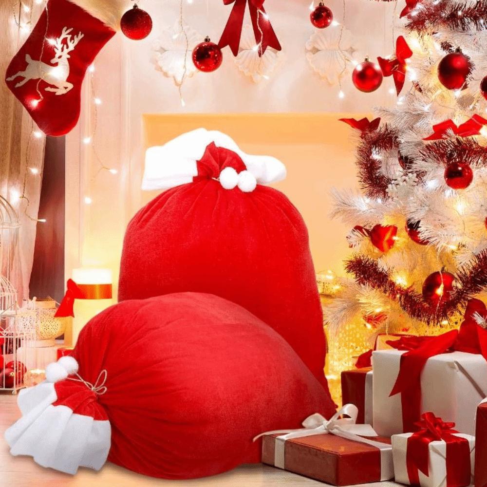 Xmas Decoration Creative Extra Large Christmas Bag Huge Red Santa Claus Gift Bag Durable Reusable Candy Bag New Year