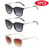 6pcs/3pcs Classic Square Sunglasses Women Men Vintage Brand Style Eyeglasses Alloy Frame Vintage Retro Stylish Style Shades Oculos Glasses de sol