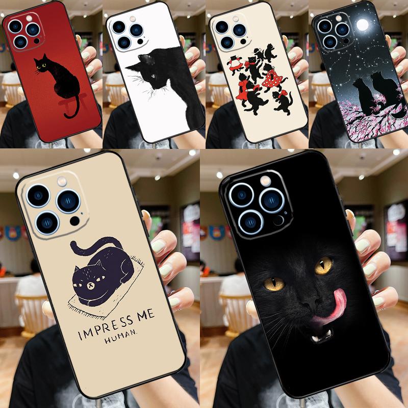 Black Cat Face Kitty For Honor Magic 7 Lite 6 5 V5 Case For Honor 400 200 Pro 90 70 50 X8a X8b X9a X9b X9c Cover