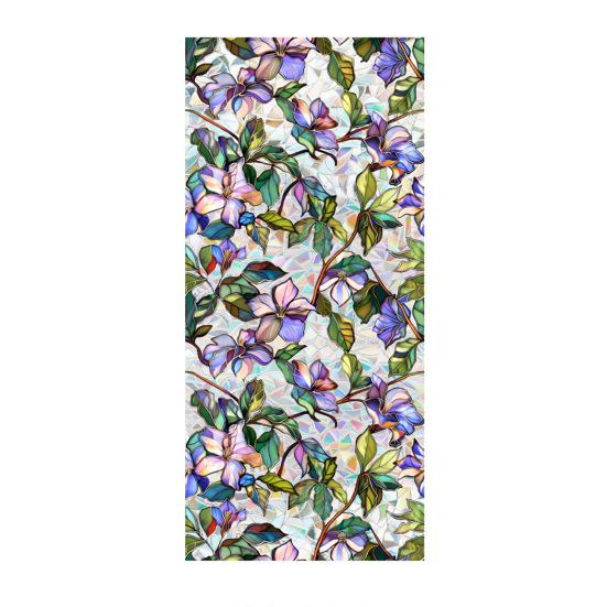 Flower Window Privacy Film Double-sided Stained Glass Rainbow Window Film Sun Blocking