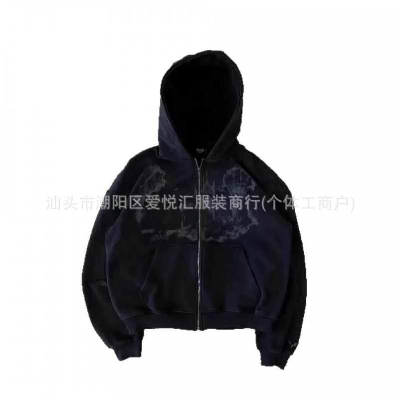 Mens Oversized Hooded Sweatshirt With 3D Graphic Print Retro Streetwear Y2K Style Fall